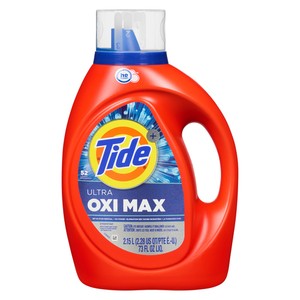 Tide Ultra Oxi Max Liquid Laundry Detergent, 2.15 L, 52 Loads, Set-in Stain Removal Plus Oxi Power, Laundry Detergent Liquid wit
