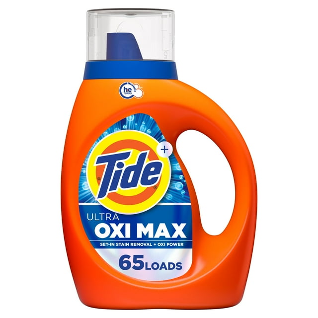 Tide Ultra Oxi Max Liquid Laundry Detergent, 2.72 L, 65 Loads, Set-in Stain Removal Plus Oxi Power, Laundry Detergent Liquid wit