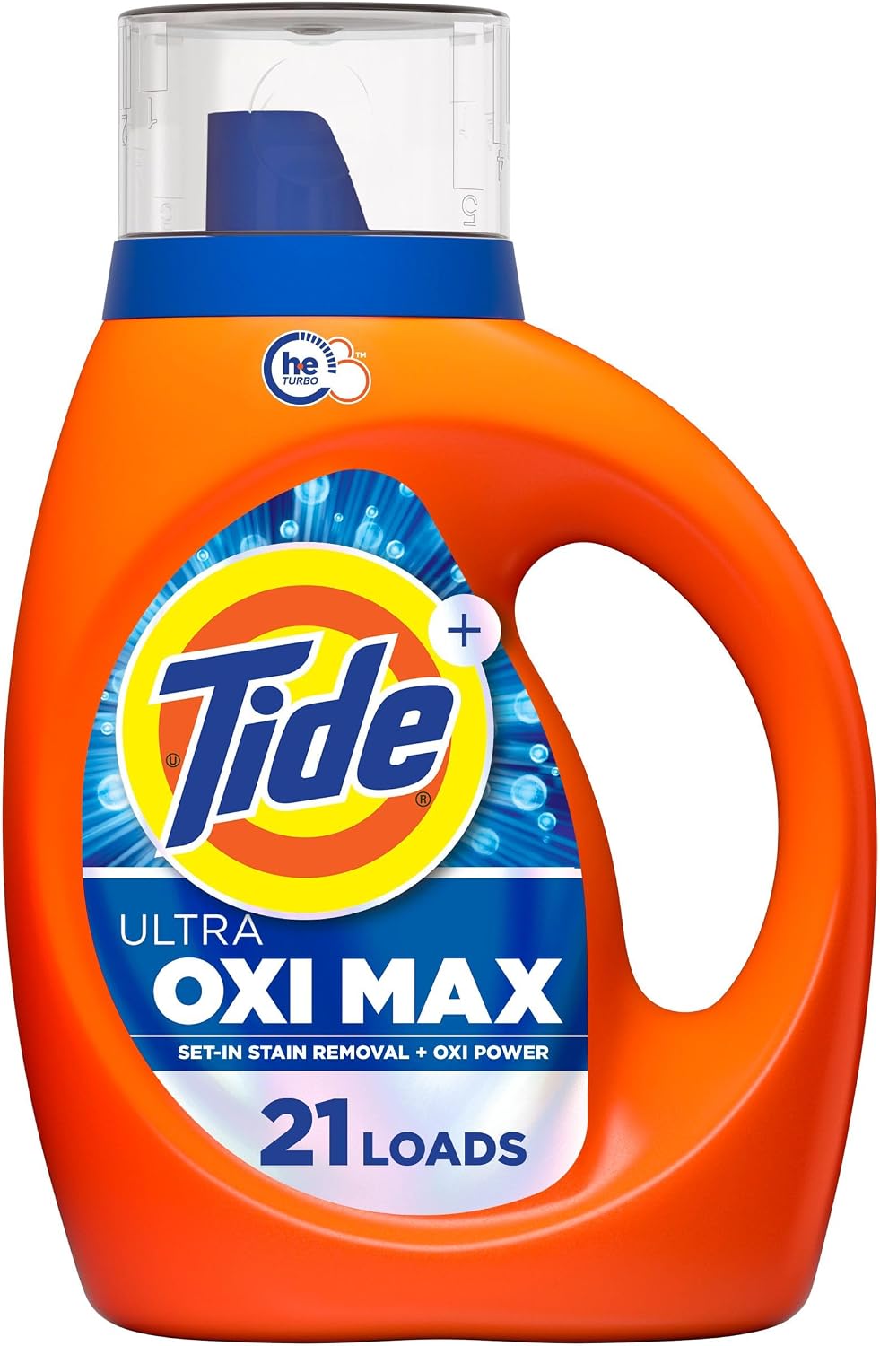 Tide Ultra Oxi Max Liquid Laundry Detergent, 887 mL, 21 Loads, Set-in Stain Removal Plus Oxi Power, Laundry Detergent Liquid wit