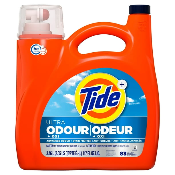 Tide Ultra Odour Plus Oxi Liquid Laundry Detergent, 3.46 L, 83 Loads, Advanced Odour Plus Stain Fighting Laundry Detergent Liqui