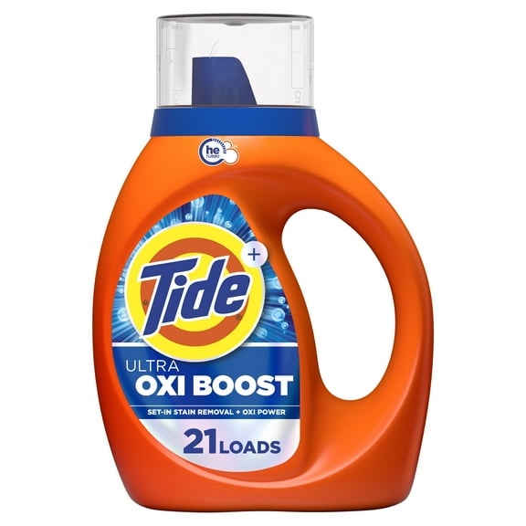 Tide Ultra Odour Plus Oxi Liquid Laundry Detergent, 887 mL, 21 Loads, Advanced Odour Plus Stain Fighting Laundry Detergent Liqui