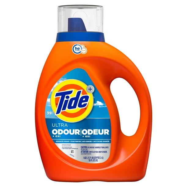 Tide Ultra Odour Plus Oxi Liquid Laundry Detergent, 1.09 L, 26 Loads, Advanced Odour Plus Stain Fighting Laundry Detergent Liqui