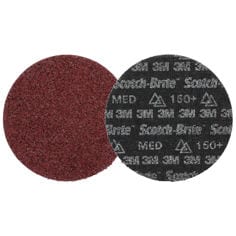 Scotch-Brite™ Roloc™ Precision Heavy Duty Surface Conditioning Disc, HD-DR, Medium 150+, TR, 2 in (50.8 mm), 25/Carton, 100 ea/C