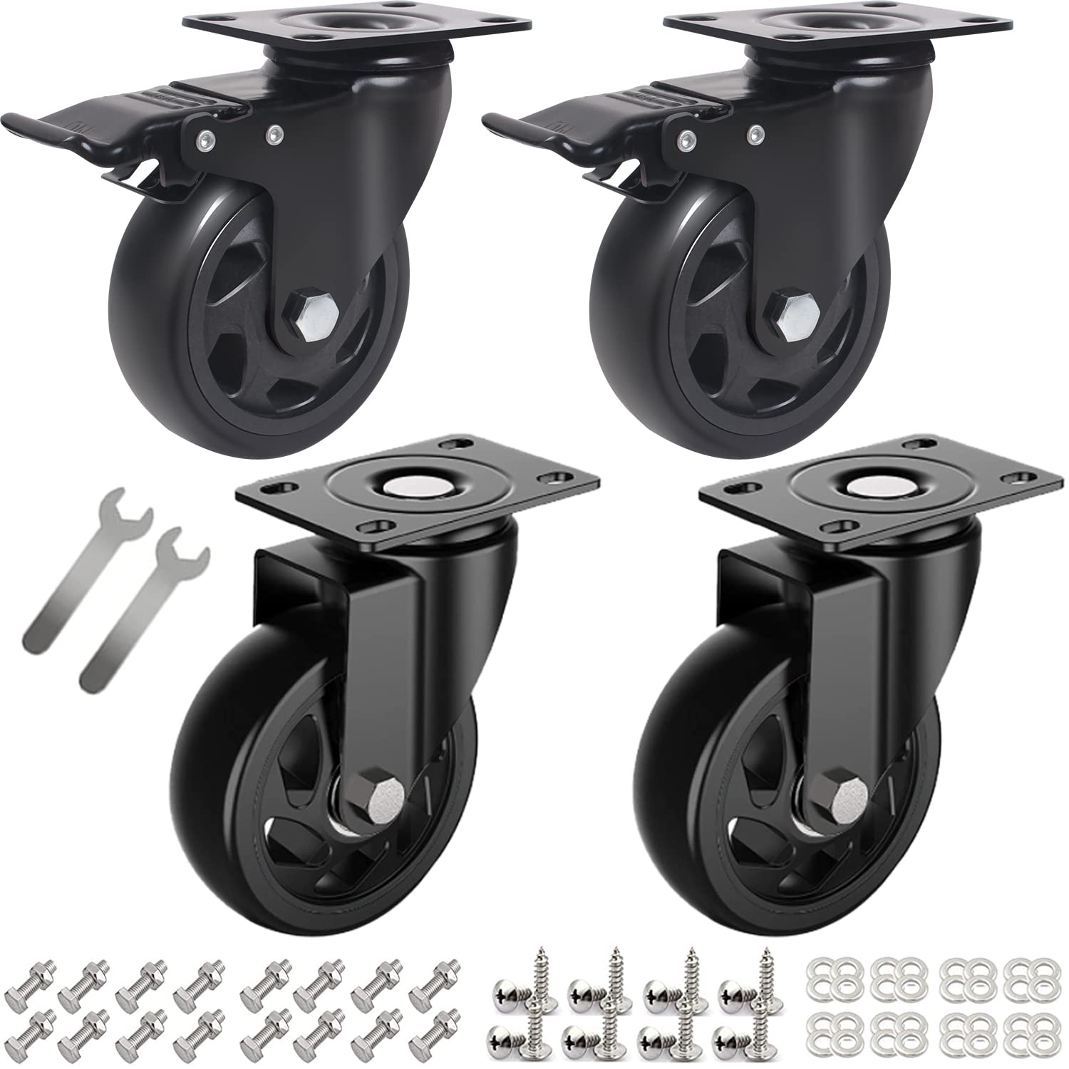 VAU207G-G (W-8S) with Rear Kick out Leg with Two Swivel Casters