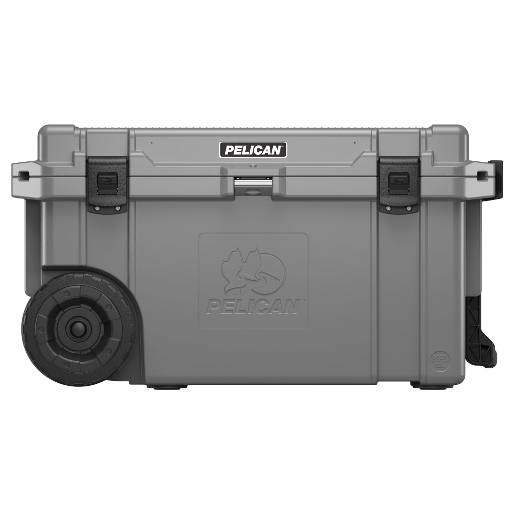 Elite Cooler 72.42 QT capacity for 53 cans or 65lbs of ice with cup holders and bottle opener (Hunter Green-Tan)