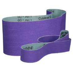 3M™ Cubitron™ 3 Cloth Belt 1184F, 60+ YF-weight, 2 in x 132 in (50.8 mm x 3352.8 mm), Film-lok, Single-flex, 50 ea/Case