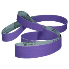 3M™ Cubitron™ 3 Cloth Belt 1184F, 80+ YF-weight, 3/4 in x 18 in (19.05 mm x 457.2 mm), Fabri-lok, Single-flex, 200 ea/Case