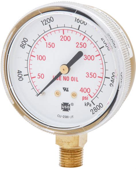 GAUGE,63MM 400 PSI ST GOLD