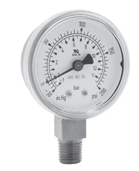 GAUGE,2"4000PSI/280BAR BRS