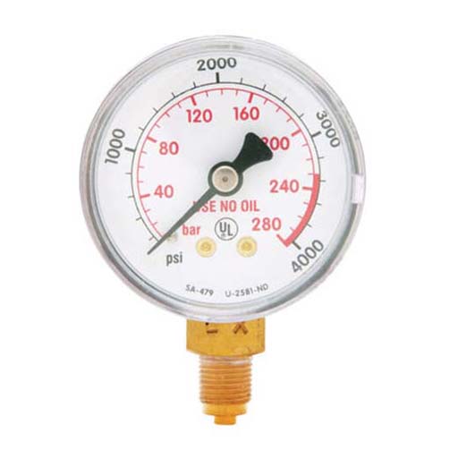 GAUGE,2"4000PSI/280BAR SS