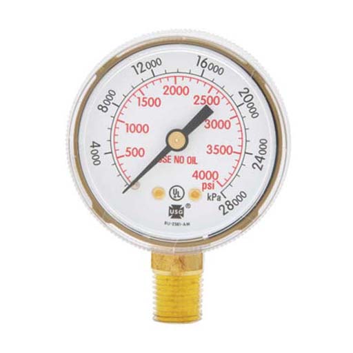 GAUGE,2-1/2" 4000PSI/28000KPA CHR
