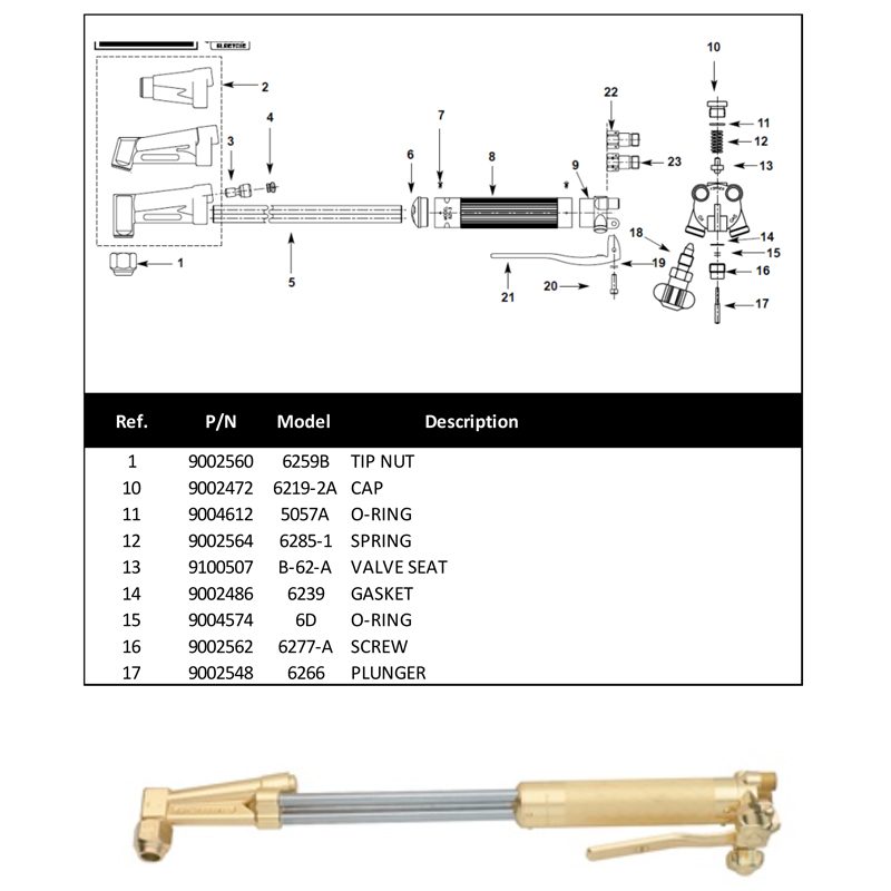 REPAIR KIT 62-5 CUTTING TORCH