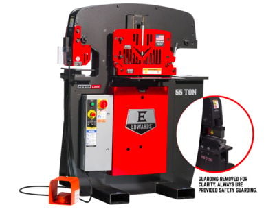 55 Ton Ironworker 1 Phase, 230 Volt,10" Brake