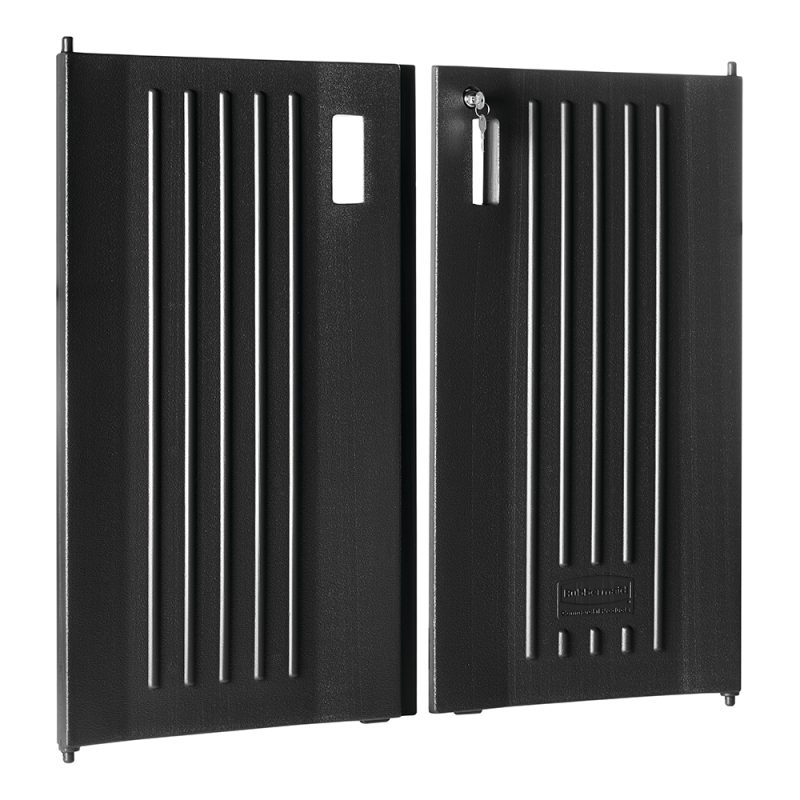 Rubbermaid Commercial Products Locking Security Door Kit, Black, Designed to attach to Housekeeping Carts, Provides Cabinet Sec