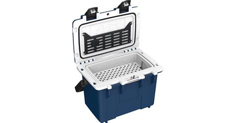 Personal Cooler with dry box, bottle opener, inner tray 14QT Midnight Blue – White