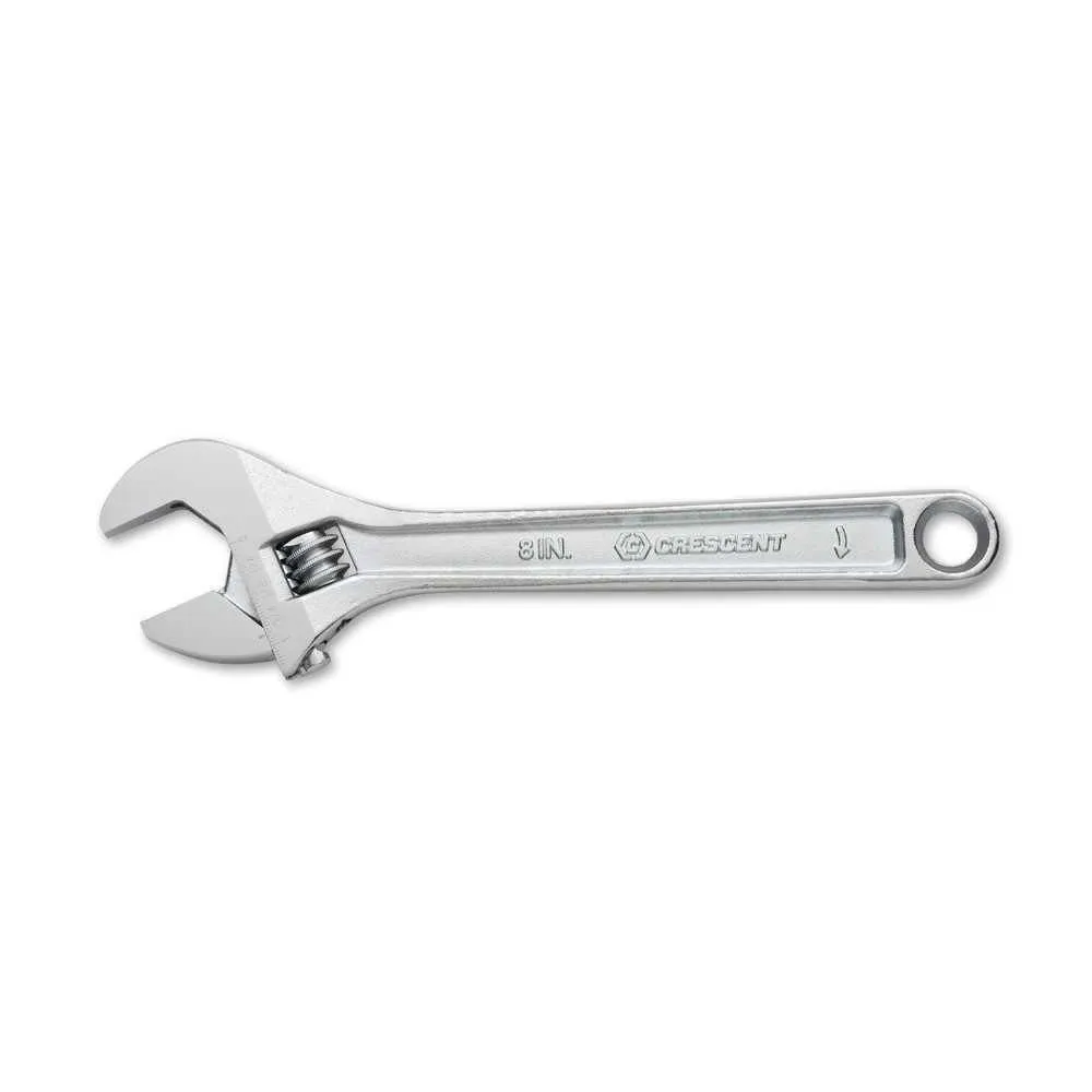 ADJ WRENCH, 8", CHROME, BULK/24