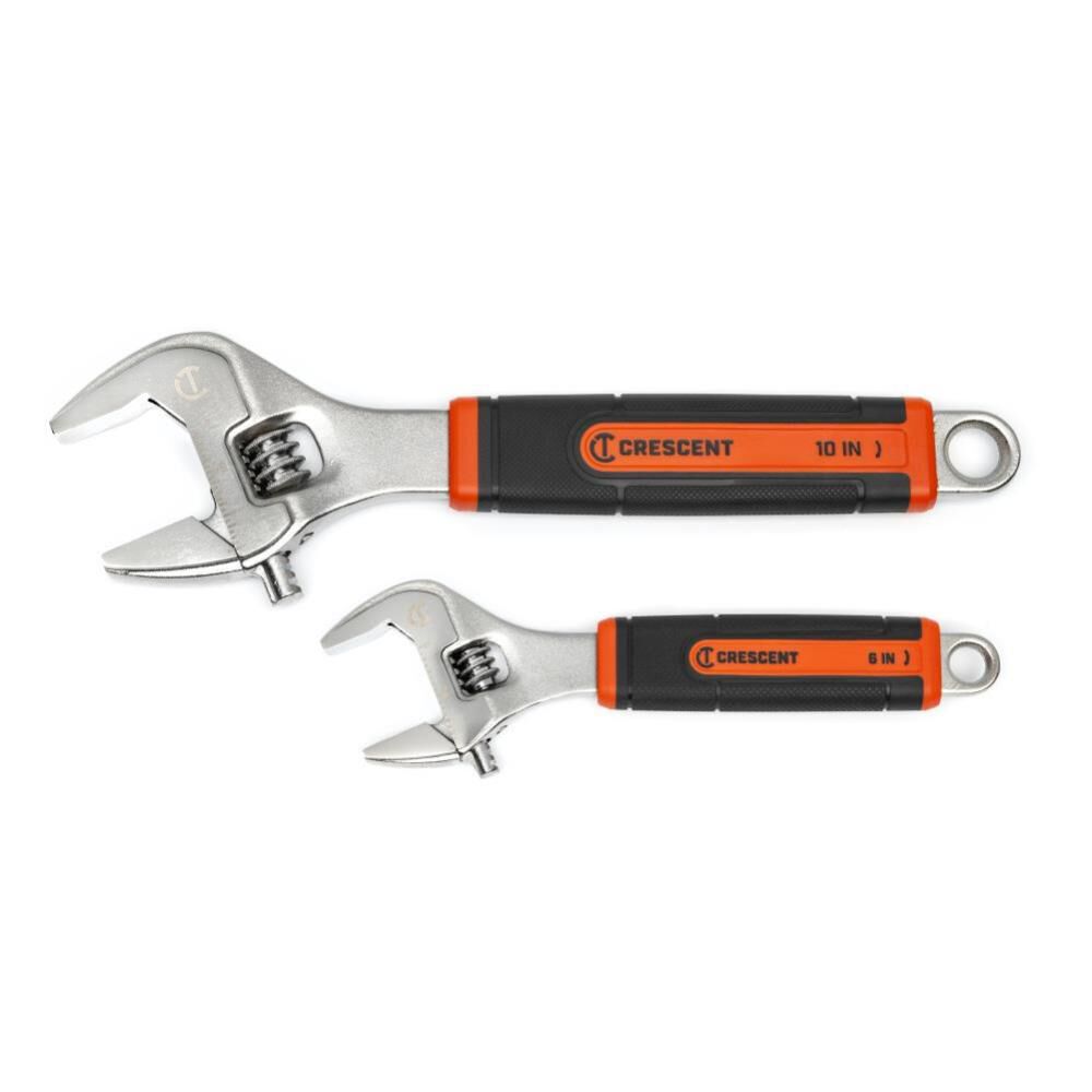 ADJ WRENCH, 6/10" CHRM CSH GRP, CD, 2PC
