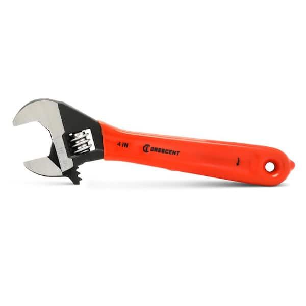 ADJ WRENCH, 4", BLACK, CUSH GRIP