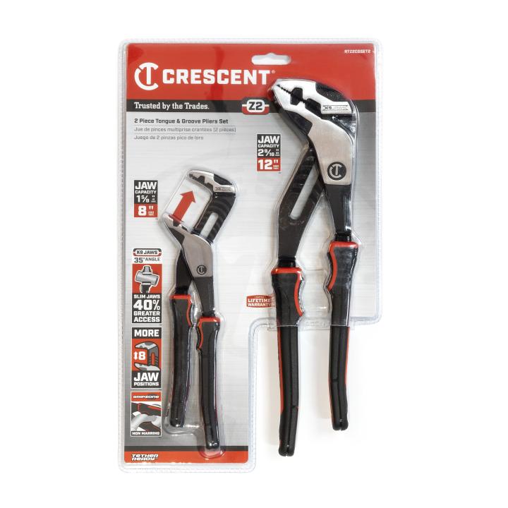 PLIER SET, 4.5", 16", T&G, STR JAW, 2PC