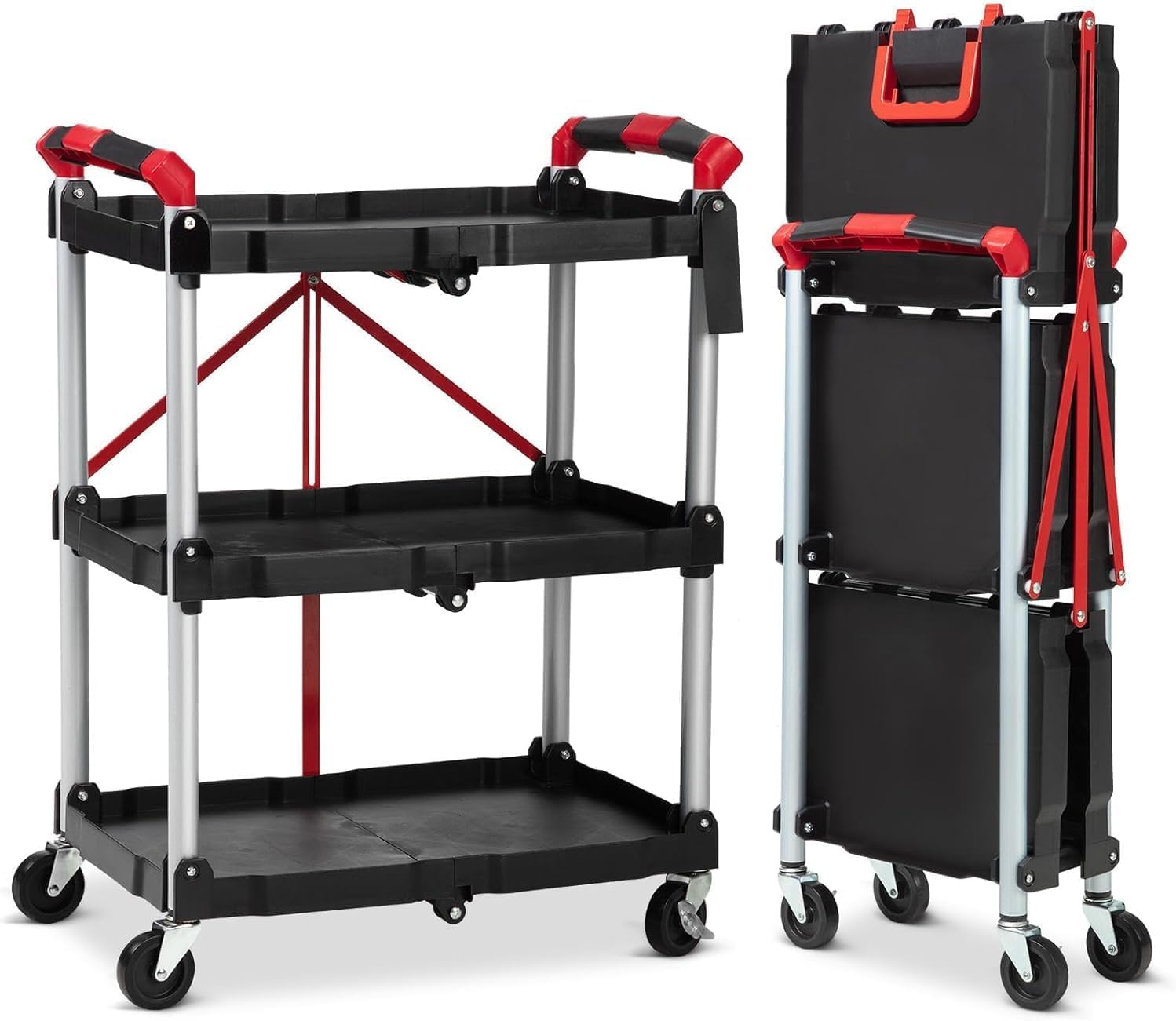 FOLDABLE THREE SHELF CART (LARGE)