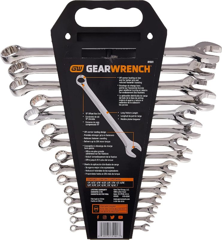 15PC MM 12PT COMB WRENCH SET