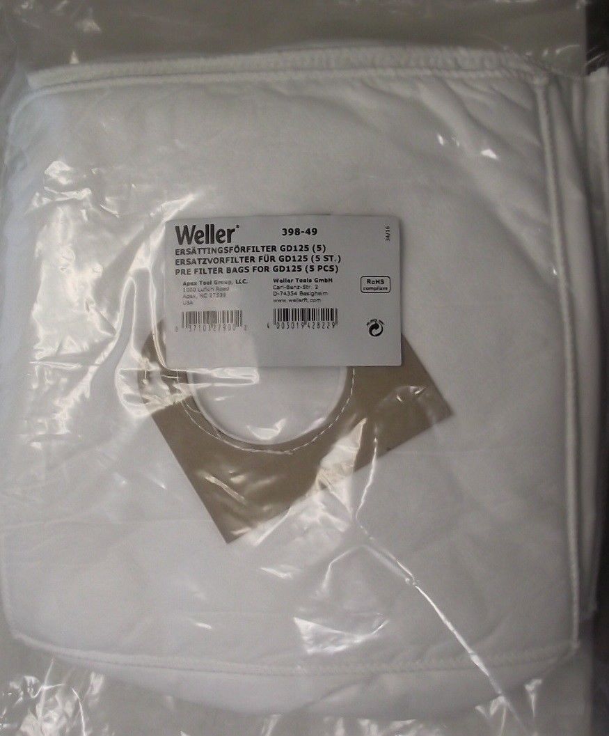 PRE FILTER BAGS FOR GD125 (5 PCS)