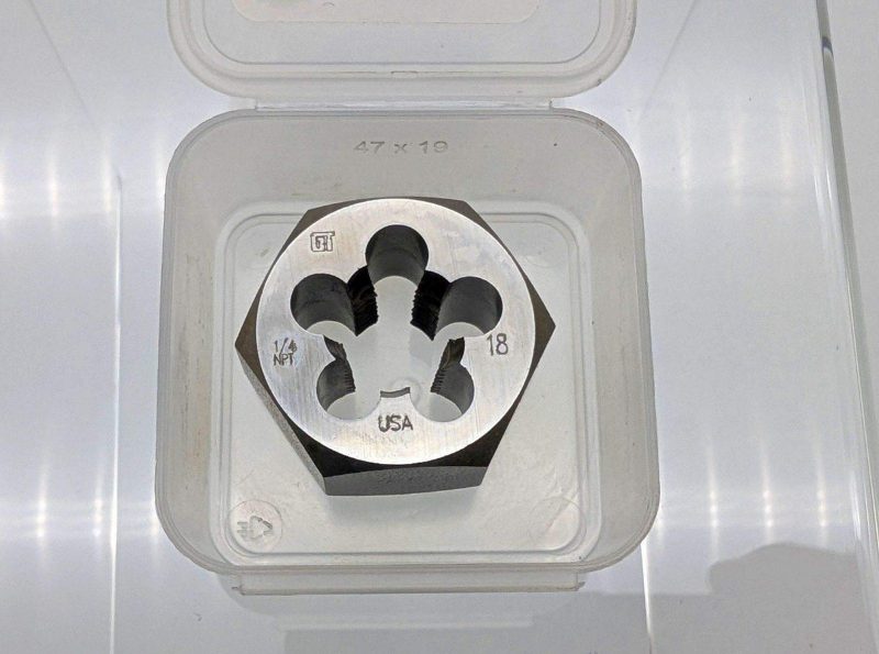 377 1/4-18 NPT CRBN HEX DIE