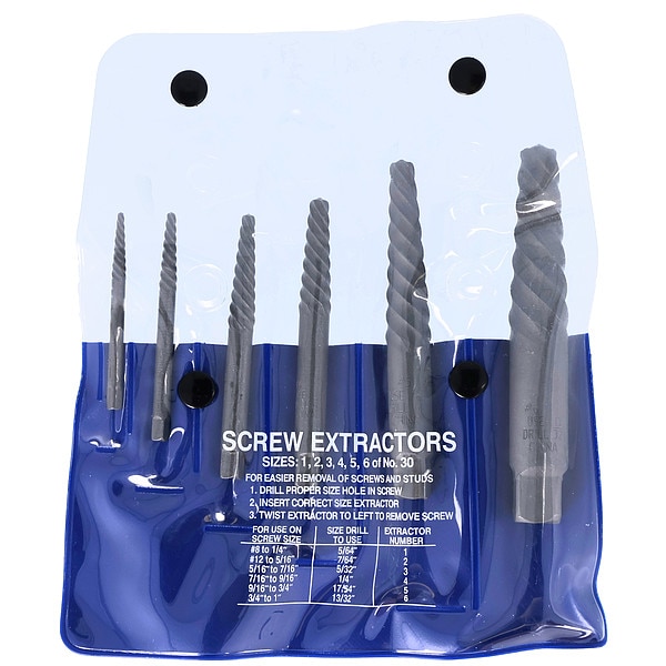 SET 1816 6PC SCREW EXTRACT 1-6