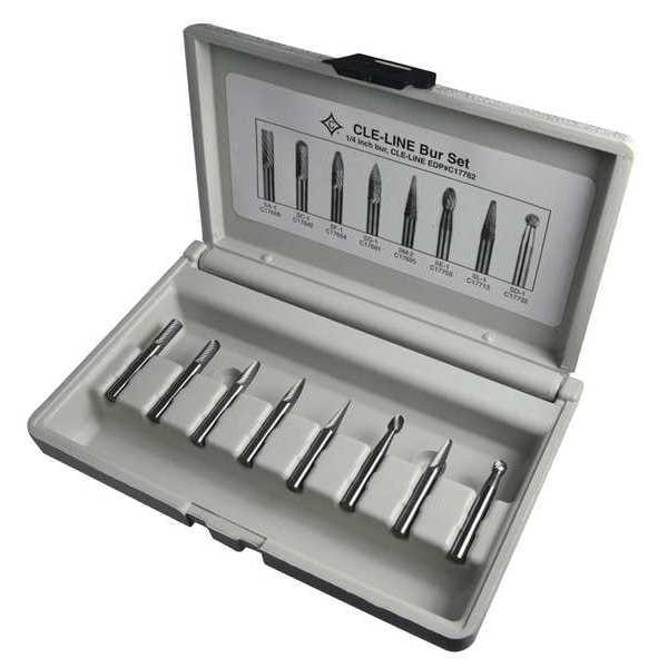 1855 1/4 1/8 STEEL SHK STD CUT BUR SET
