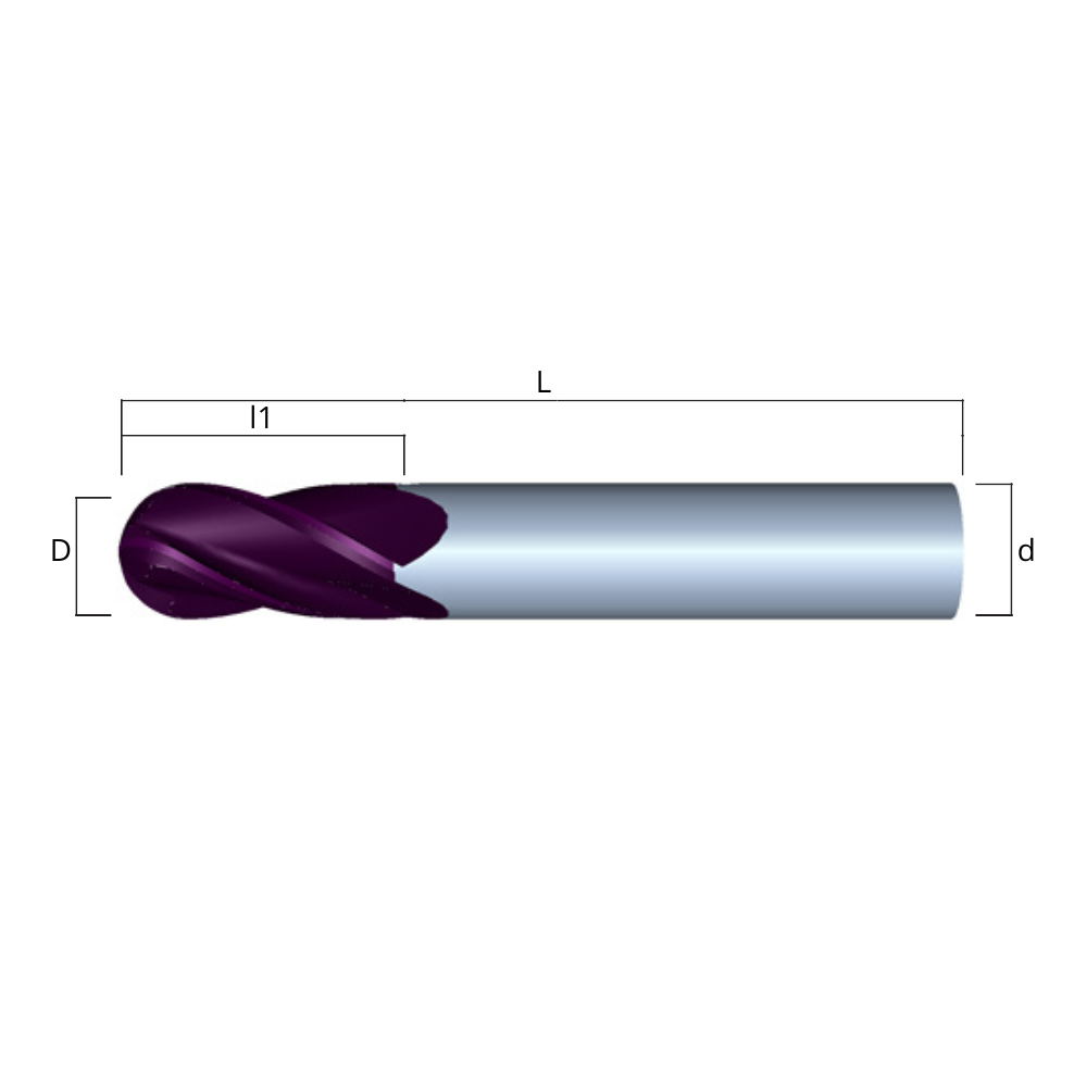 5/16x1 5/8x4 4FL GP Ball-SCEM-TiAlN