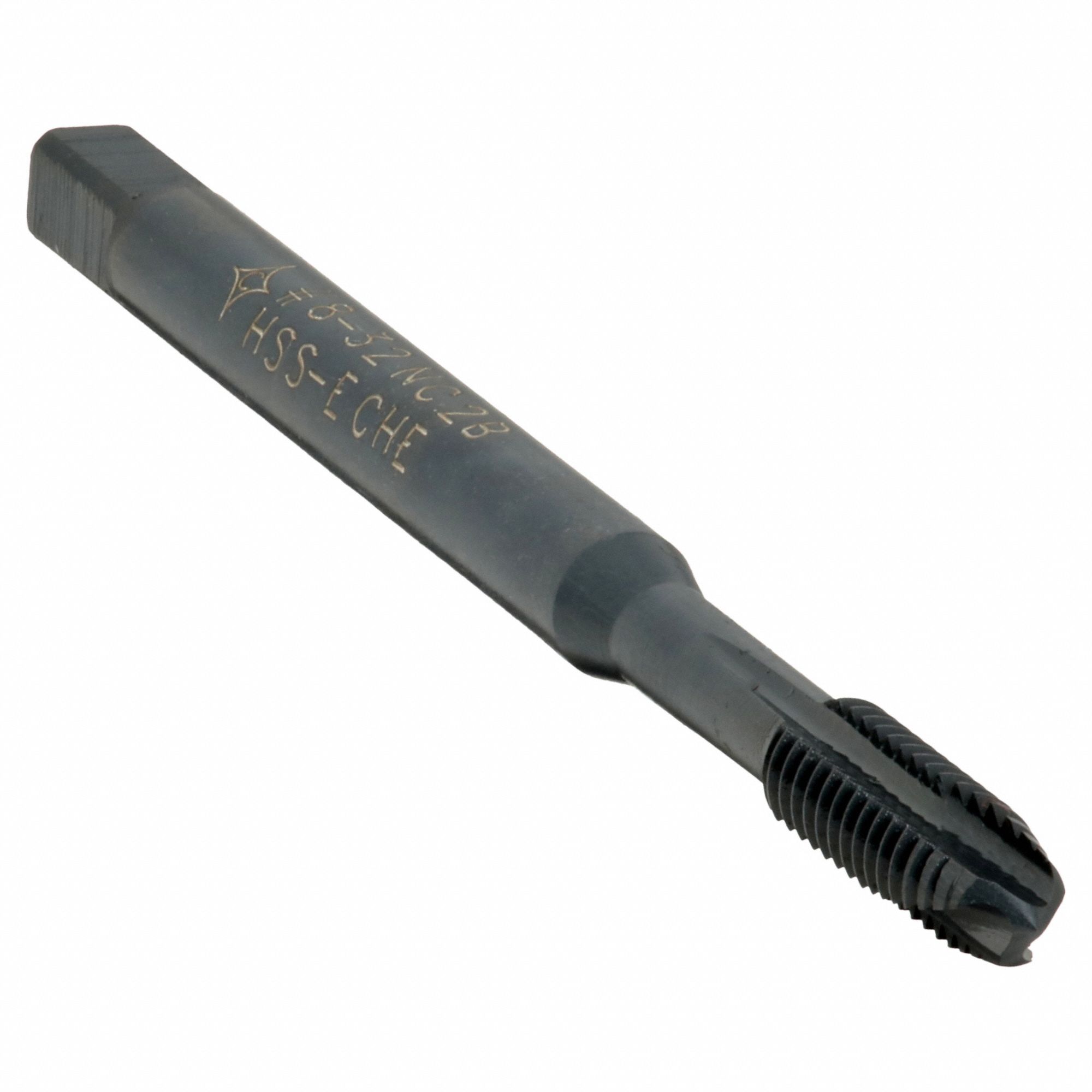 8-32 NC HSSE 2B 3FLT PLG BLK OXIDE SS