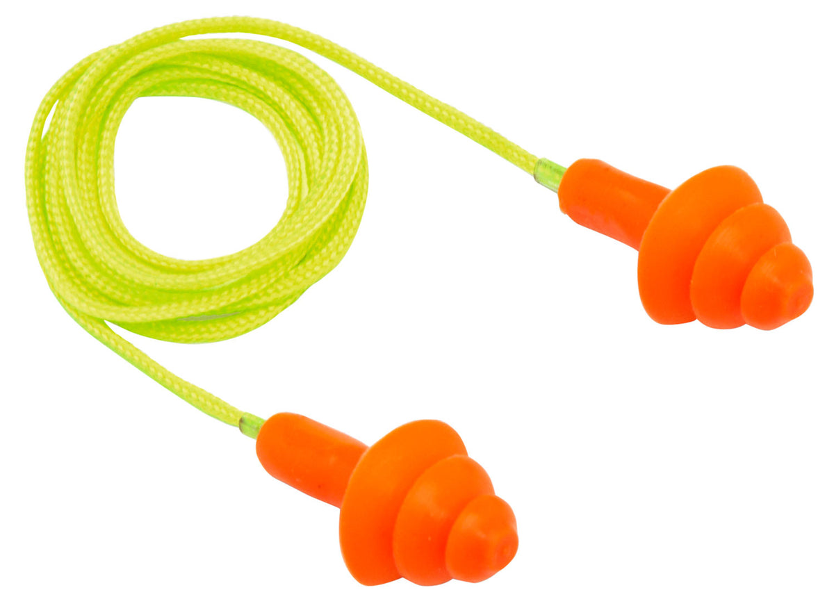Push-in reusable earplugs- 50 pair/box Orange