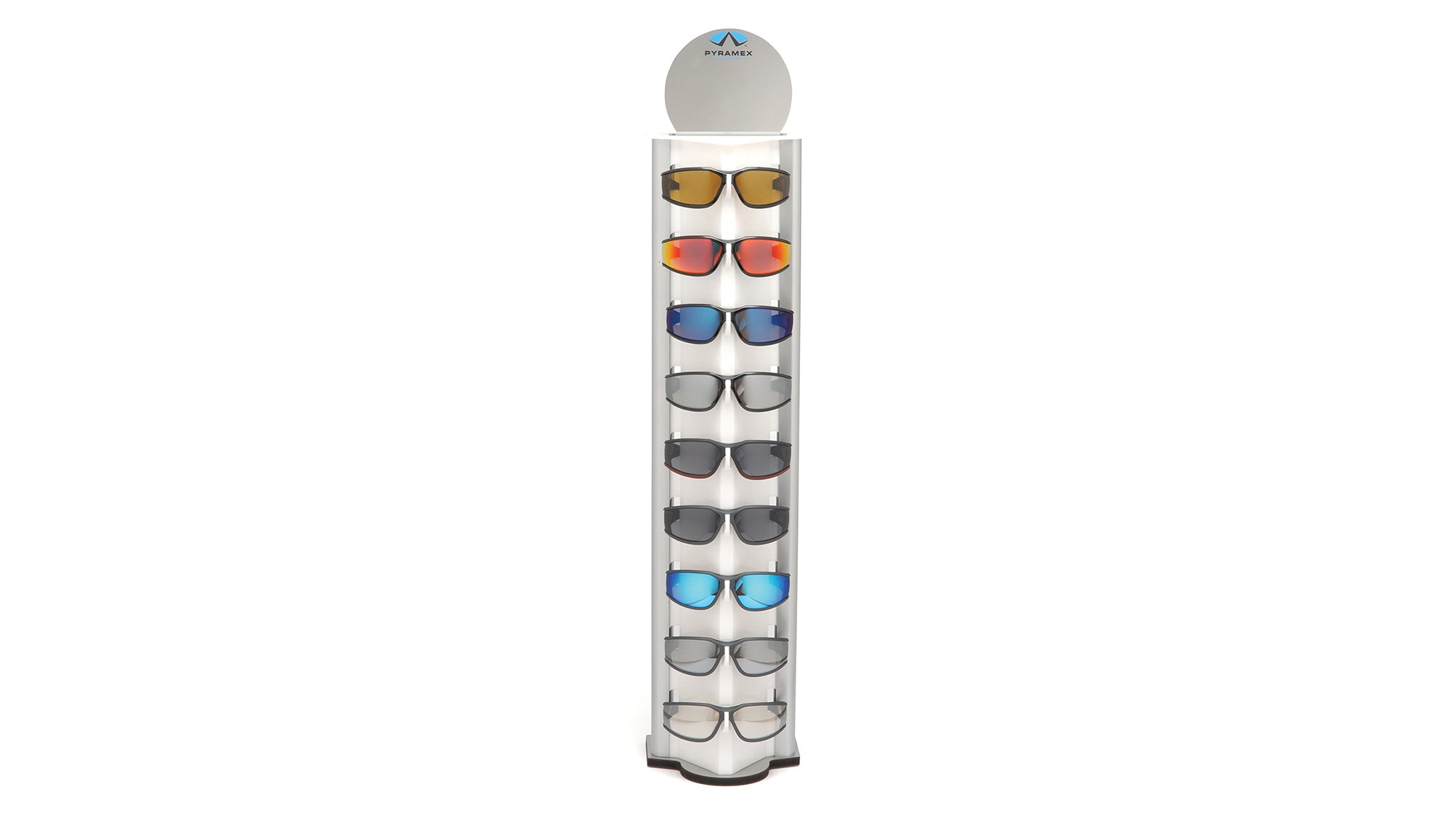 9 pair eyewear counter display with mirror 10"w x 8"d x 31.25"h