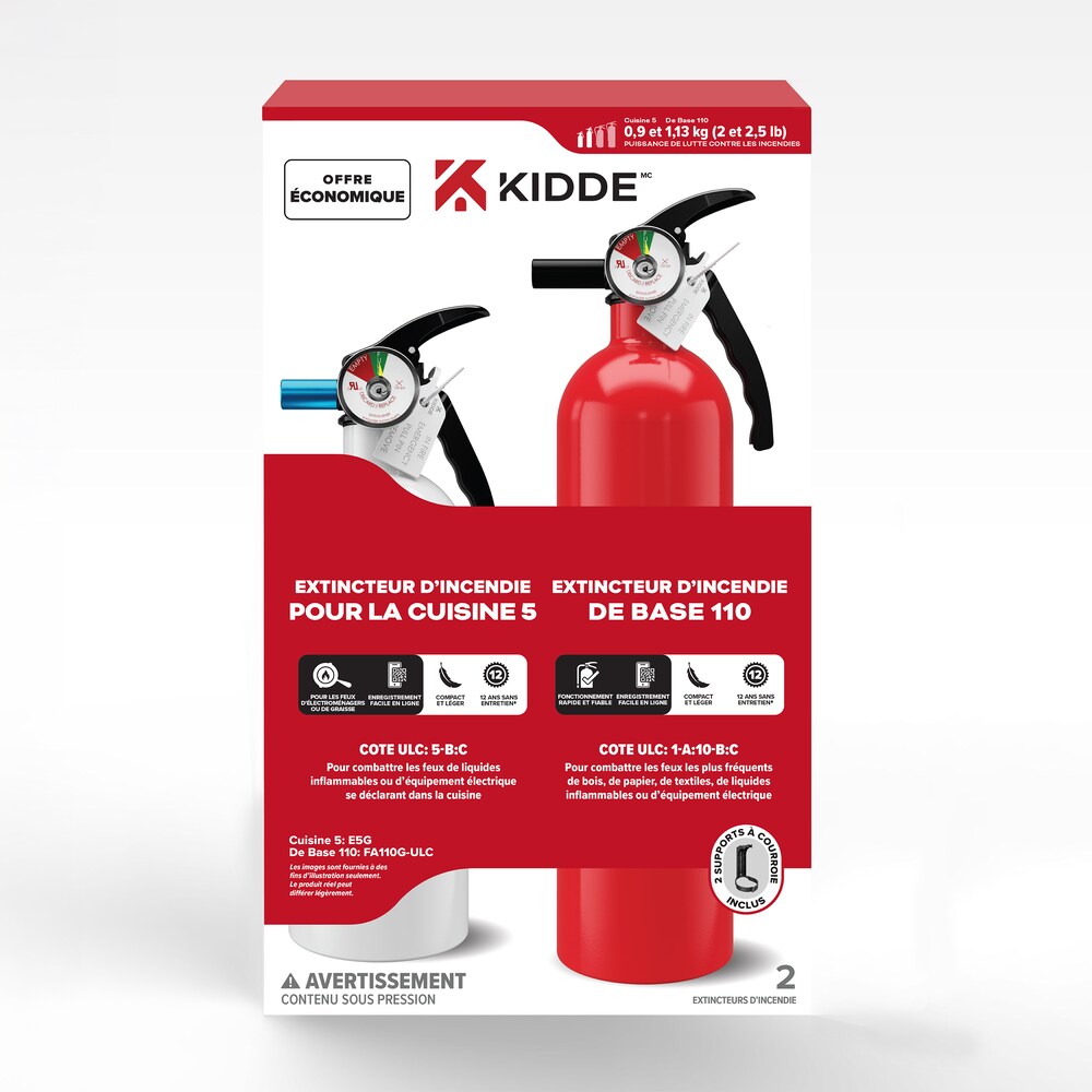 Home Series 5-B:C & 1-A:10-B:C Fire Extinguisher Twin Pack