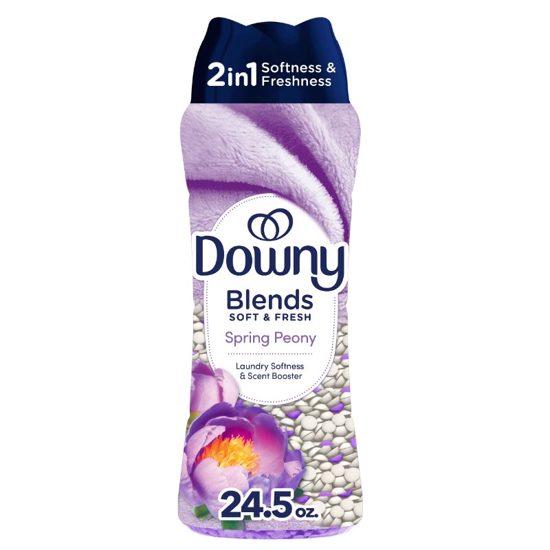 Downy Blends 2-in-1 Soft & Fresh Laundry Scent Booster Beads, Spring Peony Scent, 694 g, Laundry Softness and Scent Booster