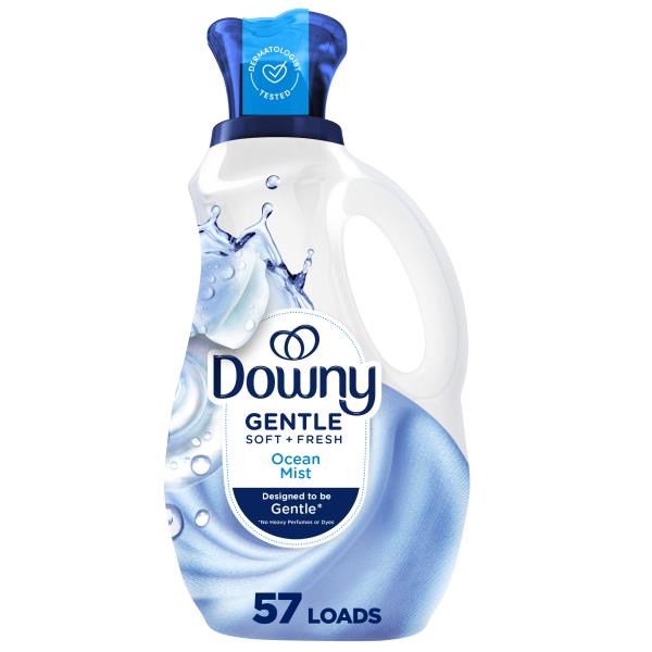 Downy Gentle Soft + Fresh Fabric Softener Liquid, Ocean Mist Scent, 768 mL, 39 loads, Liquid Fabric Softener Designed to be Gent