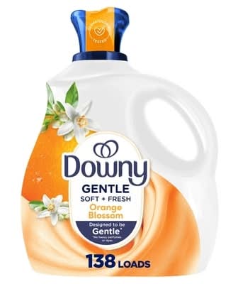 Downy Gentle Soft + Fresh Fabric Softener Liquid, Orange Blossom Scent, 768 mL, 39 loads, Liquid Fabric Softener Designed to be