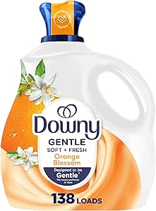 Downy Gentle Soft + Fresh Fabric Softener Liquid, Orange Blossom Scent, 2.76 L, 138 loads, Liquid Fabric Softener Designed to be