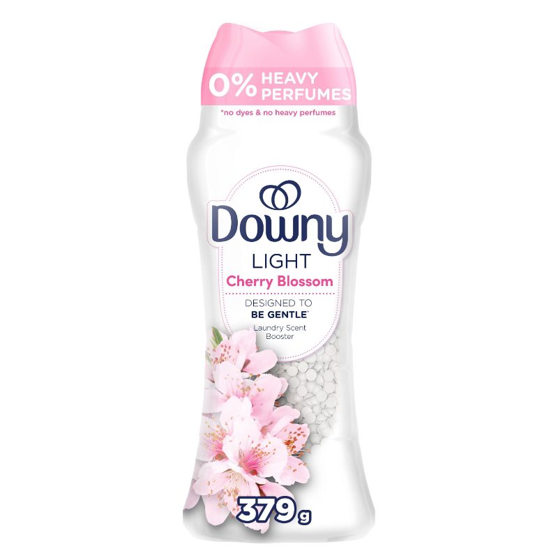 Downy Light Laundry Scent Booster Beads, Cherry Blossom Scent, 379g, In-wash fabric beads designed to be gentle with a light boo