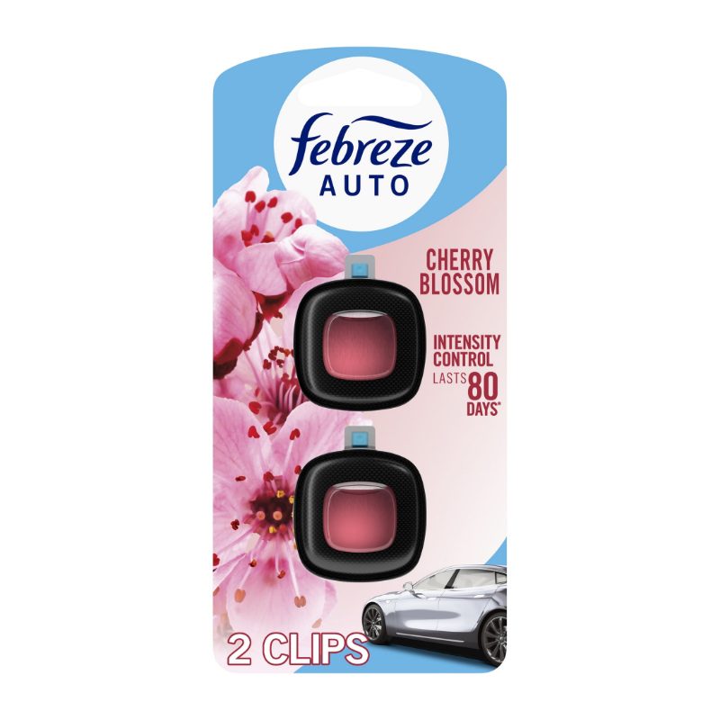 Febreze AUTO Air Freshener, Odor-Fighting Automotive Vent Clip, Cherry Blossom Scent, 1 Count