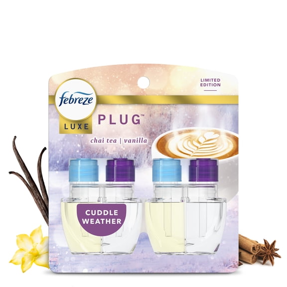 Febreze Plug In Air Freshener, Odor-Fighting Scented Oil Refill, Gain Scent, 4 Refills