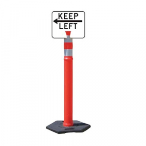 Sign, Clip-On, Orange 12.75 x 10.5, Non Reflective Arrow Left