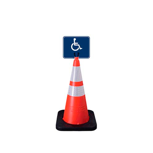 Sign, Clip-On, White 12.75 x 10.5, Non Reflective Handicap Symbol (Blue)