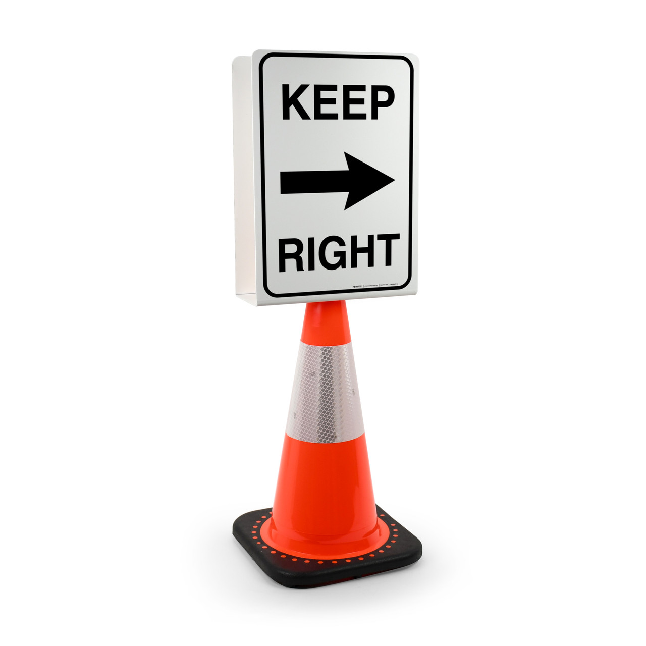 Sign, Clip-On, Orange 12.75 x 10.5, Non Reflective Keep Right