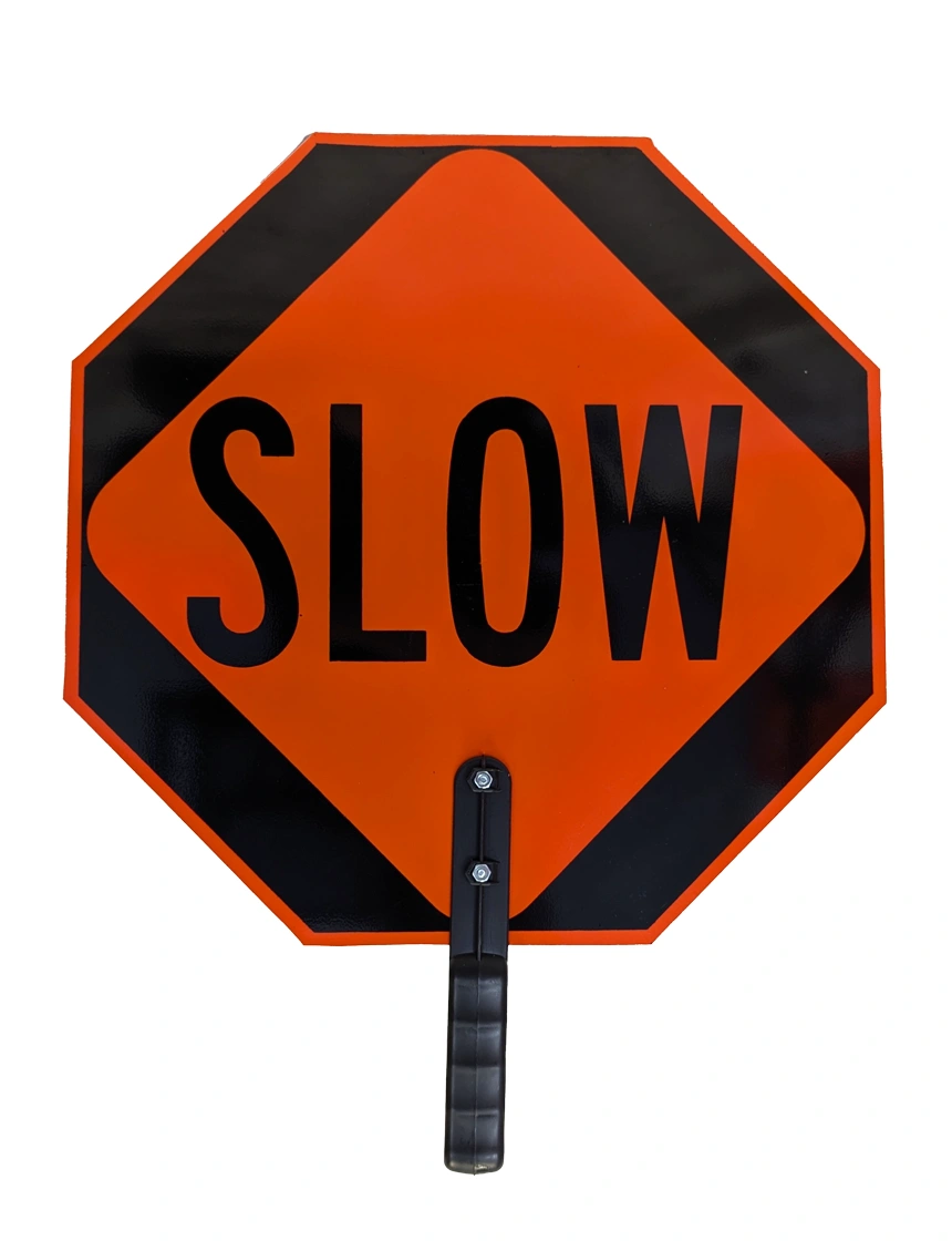 Paddle, 18" x 18" Stop/Slow, Engineering Grade Reflective Large Hole Pattern, No Handle