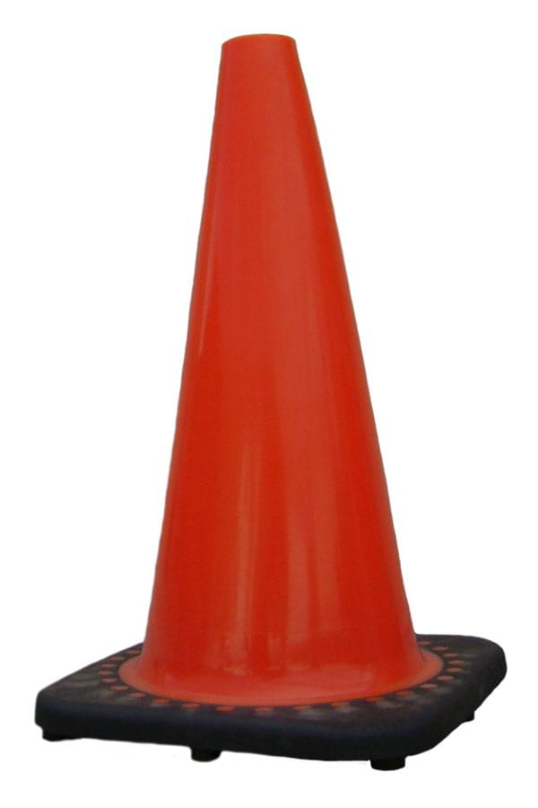 PVC Cone, 18" Wide Body No Reflective Collars, 3 lbs Fluorescent Orange