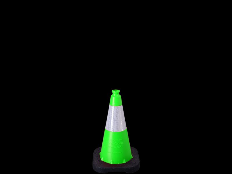 Enviro Cone, 18" Lime w/ Base, (1) 6" 3M Reflective (3310) Collar, 3lbs.