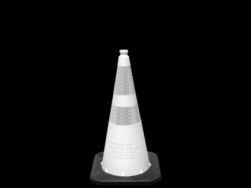 Enviro Cone, 28" White w/ Base, (1) 6" & (1) 4" 3M Reflective (3310) Collars, 7lbs.