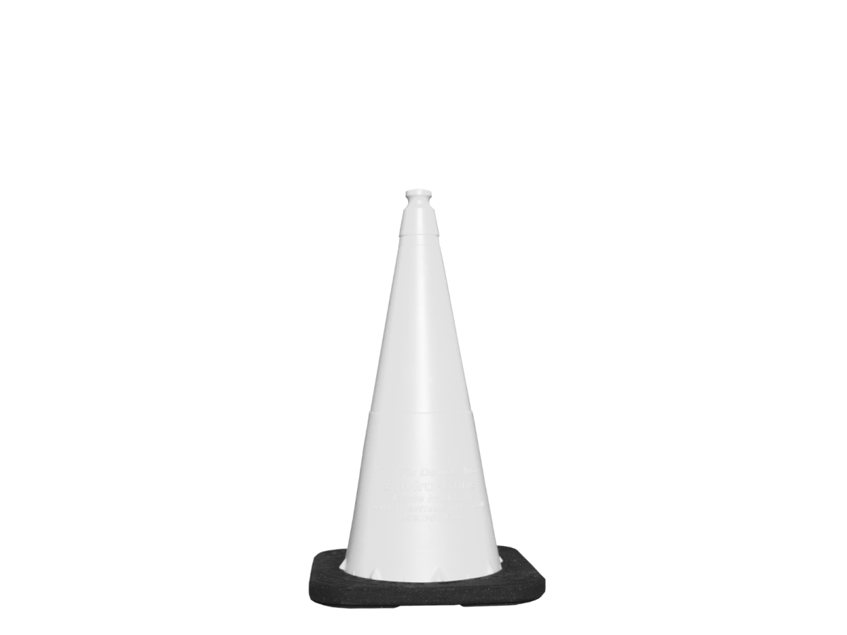 Enviro Cone, 28" White w/ Base, No Reflective Collars, 7lbs.