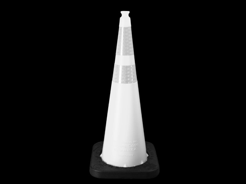 Enviro Cone, 36" White w/ Base, No Reflective Collars, 10lbs.